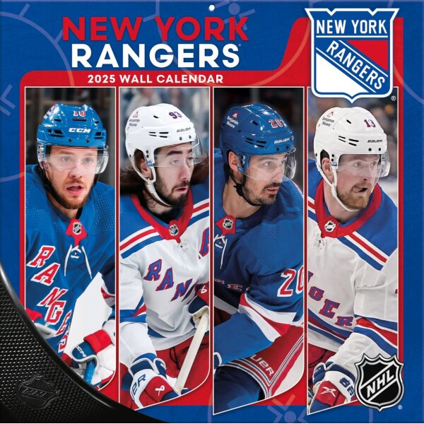 NHL - New York Rangers - Calendario murale d&eacute;quipe 30,5 x 30,5 cm 2025