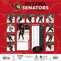 NHL - Ottawa Senators- Calendrier mural d&eacute;quipe 30,5 x 30,5 cm 2025