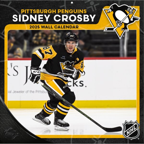 NHL - Pittsburgh Penguins - Sidney Crosby - Calendrier mural joueur 30,5 x 30,5 cm 2025
