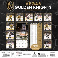 NHL - Vegas Golden Knights - Calendrier mural d&eacute;quipe 30,5 x 30,5 cm 2025