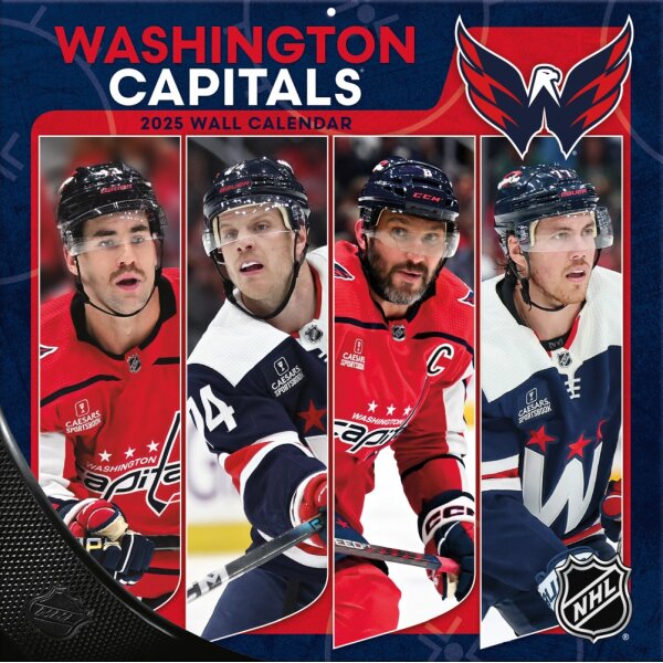 NHL - Washington Capitals  - Calendrier mural d&eacute;quipe 30,5 x 30,5 cm 2025