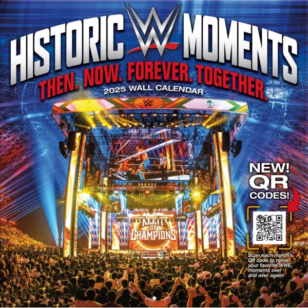 WWE - Momenti Storici - Calendario murale d&eacute;quipe 30,5 x 30,5 cm 2025