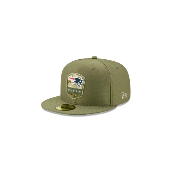 NFL - New England Patriots -  On Field Salute to Service 59Fifty Cap Olive 7.125