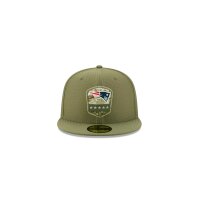 NFL - New England Patriots -  On Field Salute to Service 59Fifty Cap Olive 7.125