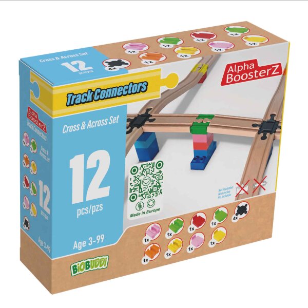 TrackConnectors - Cross & Across Set (8 bio rail & stone connectors including 4 crossings)