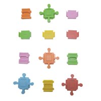 TrackConnectors - Cross & Across Set (8 bio rail & stone connectors including 4 crossings)