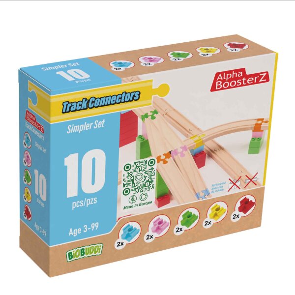 TrackConnectors - Simpler Set (10 Bio-Einfache-Schienen- & Steine-Verbinder)