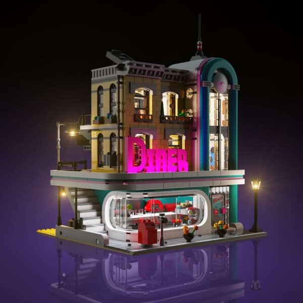 LMB 2.0 Kit di illuminazione a LED per LEGO&reg; 10260 Downtown Diner