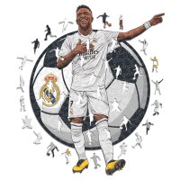 Vinicius Jr. - Real Madrid - Holz Puzzle Gr&ouml;sse M...
