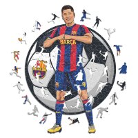 FC Barcelone - Robert Lewandowski - puzzle en bois
