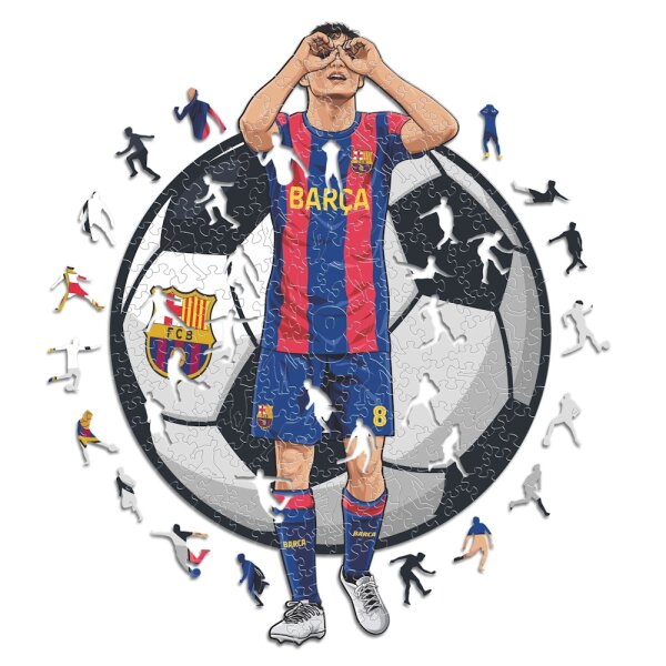 FC Barcelone - Pedri - puzzle en bois
