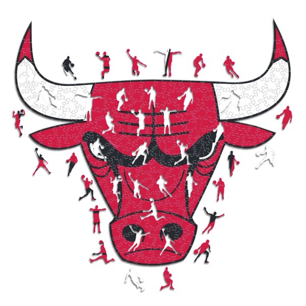 NBA - Chicago Bulls - Logo - Wooden Puzzle Size S (150 pieces)
