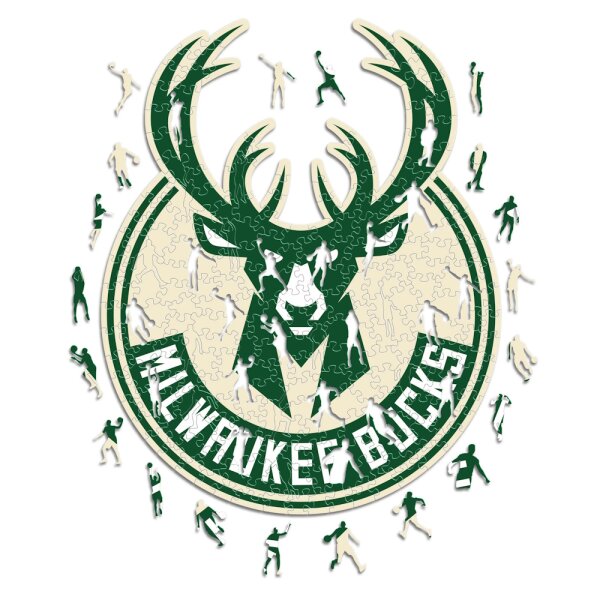 NBA - Milwaukee Bucks - Logo - Puzzle en bois Taille S (150 Pi&egrave;ces)