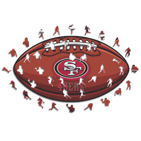 NFL - San Francisco 49ers&ndash; Football avec Logo  - Puzzle en bois Taille S (150 Pi&egrave;ces)