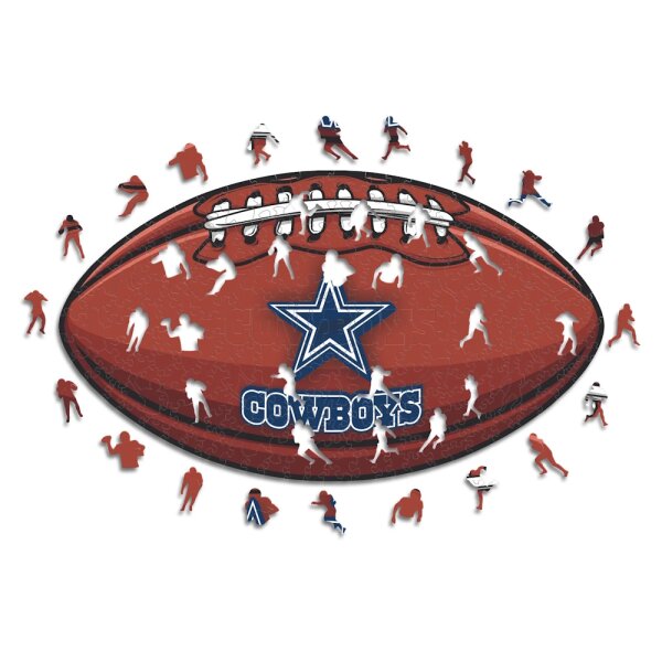 NFL - Dallas Cowboys &ndash; Football mit Logo - Holz Puzzle Gr&ouml;sse S (150 Teile)