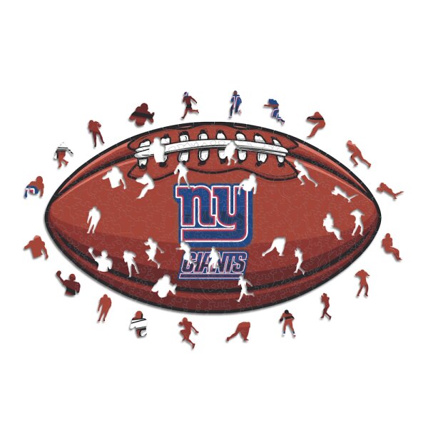 NFL - New York Giants&ndash; Football avec Logo  - Puzzle en bois Taille S (150 Pi&egrave;ces)
