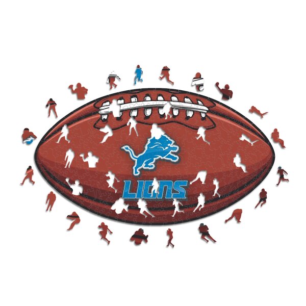 NFL - Detroit Lions&ndash; Football with Logo -  Wooden Puzzle Size S (150 pieces)
