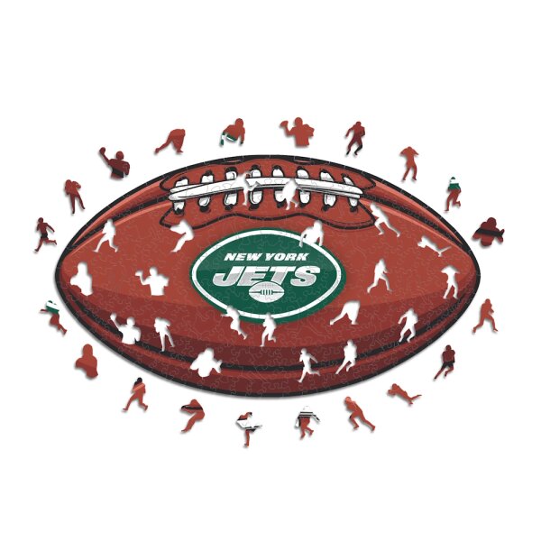 NFL - New York Jets&ndash; Football avec Logo  - Puzzle en bois Taille S (150 Pi&egrave;ces)