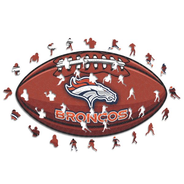 NFL - Denver Broncos&ndash; Football con Logo  - Puzzle in Legno Taglia S (150 Pezzi)