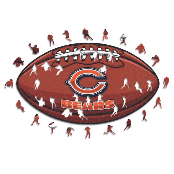 NFL - Chicago Bears&ndash; Football con Logo  - Puzzle in Legno Taglia S (150 Pezzi)