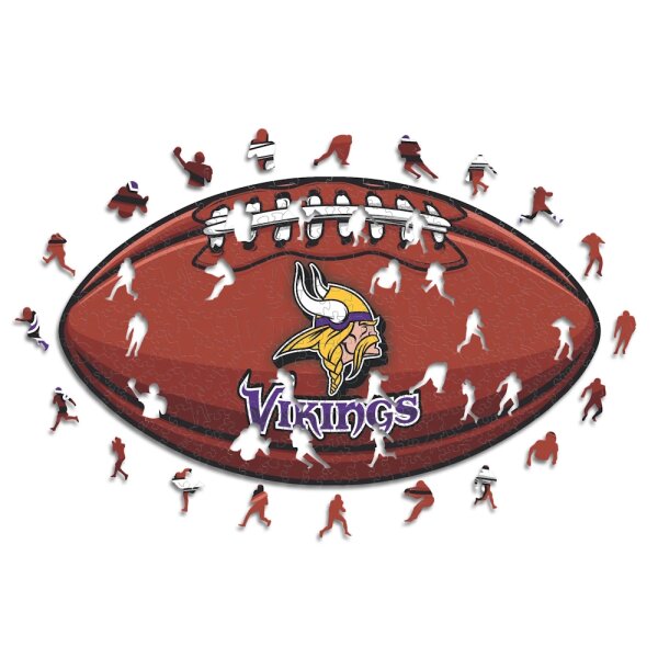 NFL - Minnesota Vikings&ndash; Football avec Logo  - Puzzle en bois Taille S (150 Pi&egrave;ces)