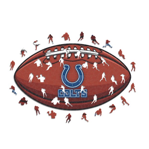 NFL - Indianapolis Colts&ndash; Football with Logo -  Wooden Puzzle Size S (150 pieces)