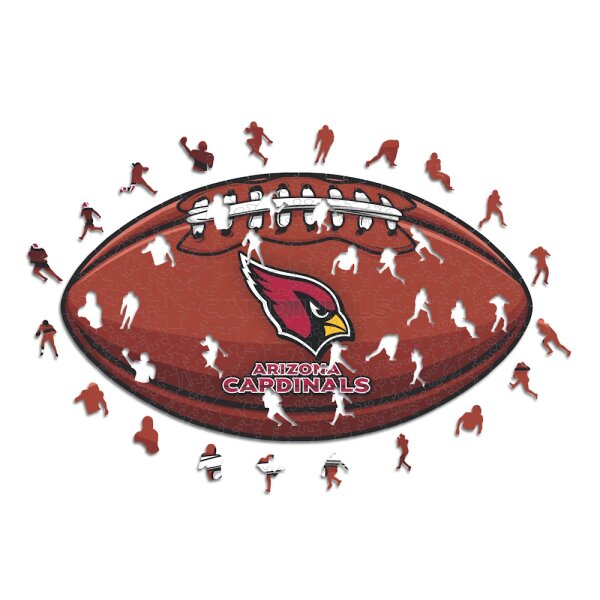 NFL - Arizona Cardinals &ndash; Football mit Logo - Holz Puzzle Gr&ouml;sse S (150 Teile)