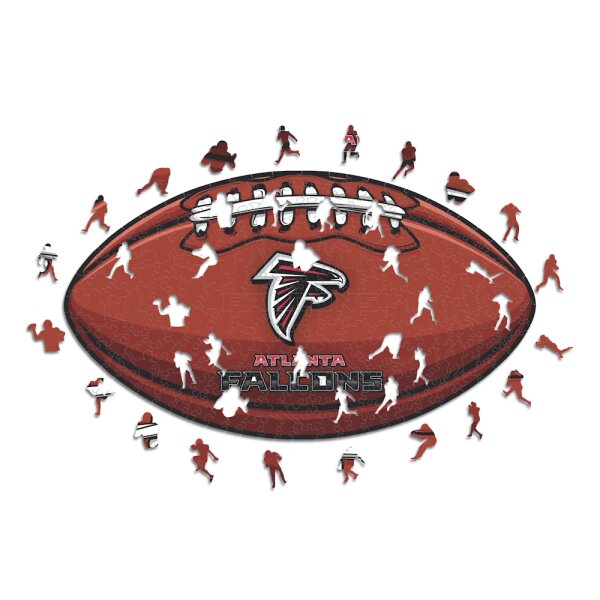 NFL - Atlanta Falcons&ndash; Football avec Logo  - Puzzle en bois Taille S (150 Pi&egrave;ces)