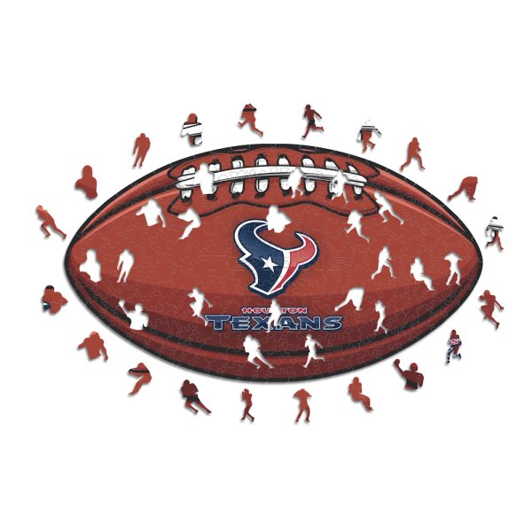NFL - Houston Texans&ndash; Football con Logo  - Puzzle in Legno Taglia S (150 Pezzi)