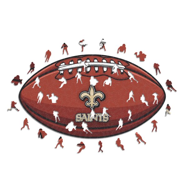 NFL - New Orleans Saints&ndash; Football avec Logo  - Puzzle en bois Taille S (150 Pi&egrave;ces)
