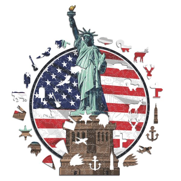 Statua della Libert&agrave; - USA - Puzzle in Legno Taglia S (150 Pezzi)