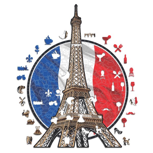 Tour Eiffel - Monument Puzzle en bois Taille S (150 Pi&egrave;ces)