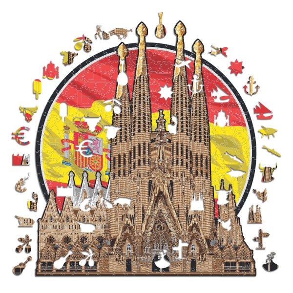 Sagrada Familia - Monument Puzzle en bois Taille S (150 Pi&egrave;ces)