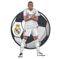 Kylian Mbapp&eacute; - Real Madrid - Puzzles en bois