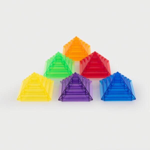 Kit de construction de pyramide de couleur transparente &ndash; 30 pi&egrave;ces