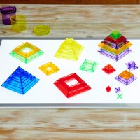 Kit de construction de pyramide de couleur transparente &ndash; 30 pi&egrave;ces