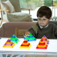 Kit de construction de pyramide de couleur transparente &ndash; 30 pi&egrave;ces