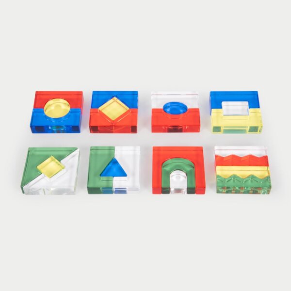 Lot de 25 blocs de construction en cristal transparent en acrylique