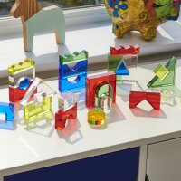 Lot de 25 blocs de construction en cristal transparent en acrylique