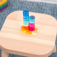 Set with 10 colorful acrylic cylinder blocks