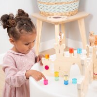 Set with 10 colorful acrylic cylinder blocks