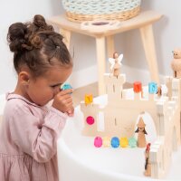 Set with 10 colorful acrylic cylinder blocks