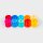 Set with 10 colorful acrylic cylinder blocks