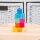 Set with 10 colorful acrylic cylinder blocks