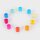 Set with 10 colorful acrylic cylinder blocks