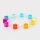 Set with 10 colorful acrylic cylinder blocks