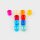 Set with 10 colorful acrylic cylinder blocks