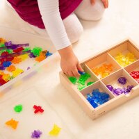 Set di 96 forme di insetti in plastica colorata e traslucida, inclusa scatola portaoggetti