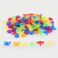 Set di 96 forme di insetti in plastica colorata e traslucida, inclusa scatola portaoggetti