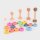Set con 5 figure in legno colorate da avvitare insieme per giochi di gruppo e di ruolo, inclusa borsa portaoggetti